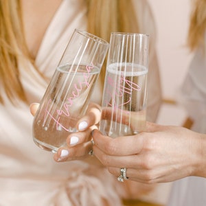 Personalized Stemless Champagne Flute | Stemless Champagne Glasses | Bridesmaid Champagne Flutes | Custom Flutes | Bridesmaid Gift | Flutes