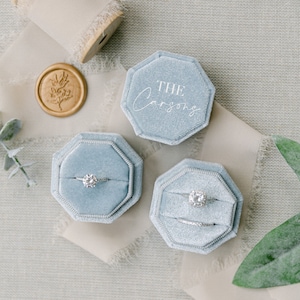 Achteckiges Ringkästchen | Benutzerdefinierte Hochzeit Ringbox | Verlobungsring Box | Doppelschlitz | Einzelsteckplatz | Moderne Ring Box | Personalisierte Ringbox