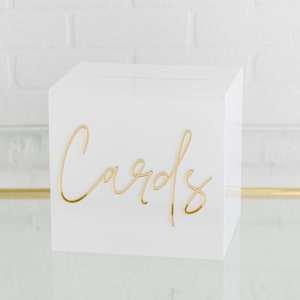 White Acrylic Card Box With Lock and Key | Personalized Raised Text Card Box | 3D Pop Out Text | Wedding Card Box Decal | Custom Card Box