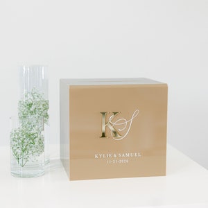 Acryl Card Box Mit Schloss und Schlüssel | Personalisierte Rahmer Text Kartenbox | 3D Text | Flacher Vinyl-Aufkleber | Benutzerdefinierte Hochzeitsdekor