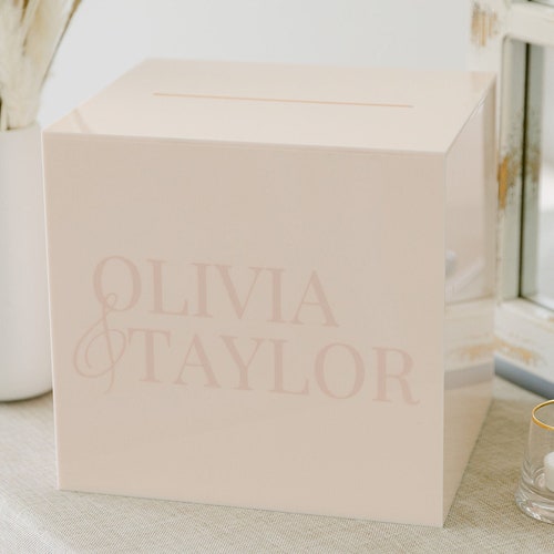 Blush Pink Acrylic Card Box I Lock and Key Acrylic Card Box I Etsy