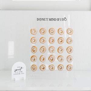 Custom Acrylic Donut Wall With Raised Text | Wedding Donut Bar | Donut Party | Donut Holder | Acrylic Donut Stand | 3D Pop Out Text