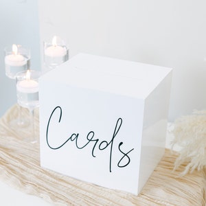 Acryl Card Box Mit Schloss und Schlüssel | Personalisierte Rahmer Text Kartenbox | 3D Pop-Out-Text | Flacher Vinyl-Aufkleber | Benutzerdefinierte Hochzeitsdekor