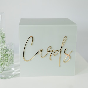 Acryl kartonnen doos met slot en sleutel | Gepersonaliseerde verhoogde tekstkaartdoos | 3D pop-outtekst | Platte vinylsticker | Aangepaste bruiloftsdecoratie
