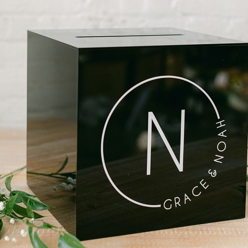 Acrylic Card Box With Lock and Key I Personalized Wedding Card Etsy