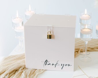 Nude Acrylic Card Box | Nude Acrylic Card Box With Lock and Key | Personalized Card Box | Wedding Card Box Decal | Custom Card Box