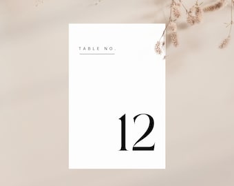 Digital Download Table Numbers | Editable Wedding Table Numbers Template (4x6) | Printable Table Numbers | Modern Table Numbers | Canva PDF