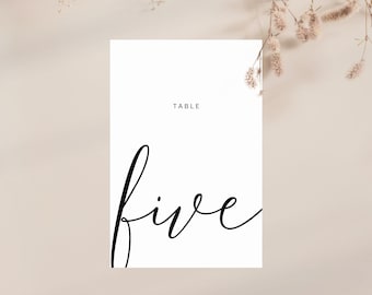 Digital Download Table Numbers | Editable Wedding Table Numbers Template (4x6) | Printable Table Numbers | Modern Table Numbers | Canva PDF