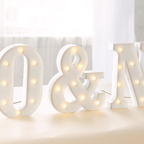 Letter S Light-up Marquee Holiday Ornament Gold Glitter Monogram Initial Xmas 5" 