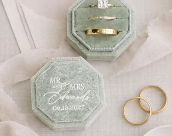Velvet Octagon Ring Box