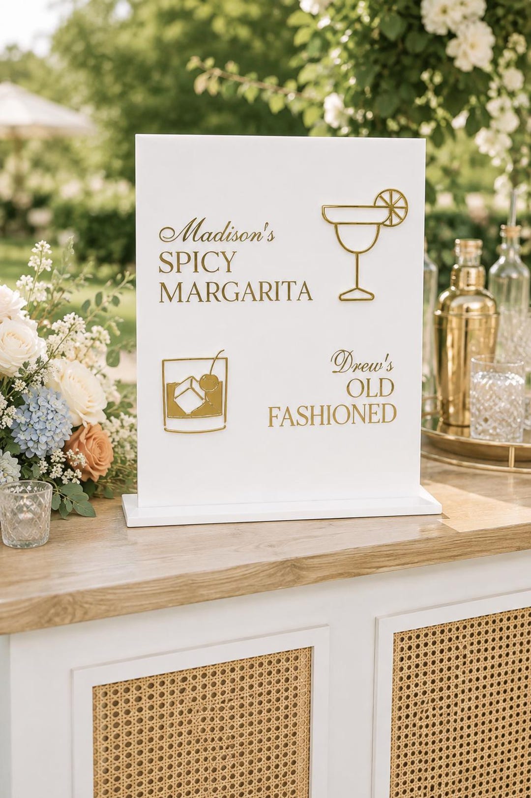 Custom Acrylic Signature Drink Sign Modern Wedding Bar Decor Custom custom-acrylic-signature-drink-sign-modern-wedding-bar-decor-custom
