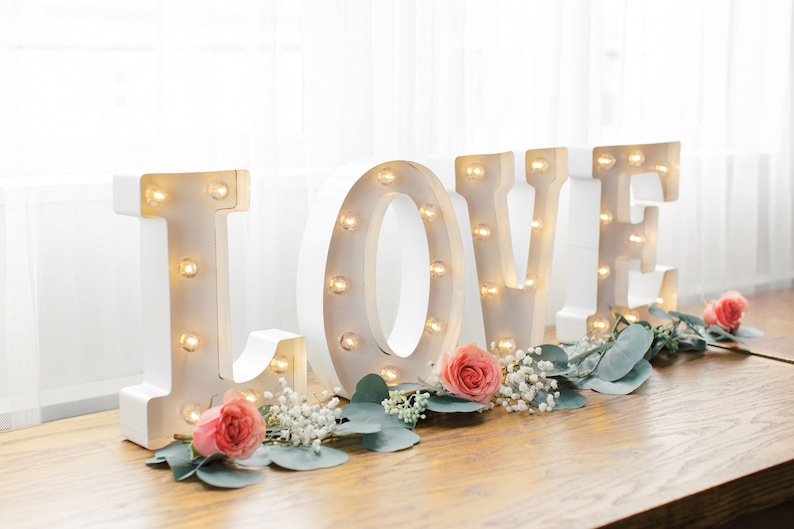 Wedding Marquee Lights Light up Names Wedding Lights Decor 12 Inch Marquee Letter Lights Personalized Name Light Light up Letters image 5