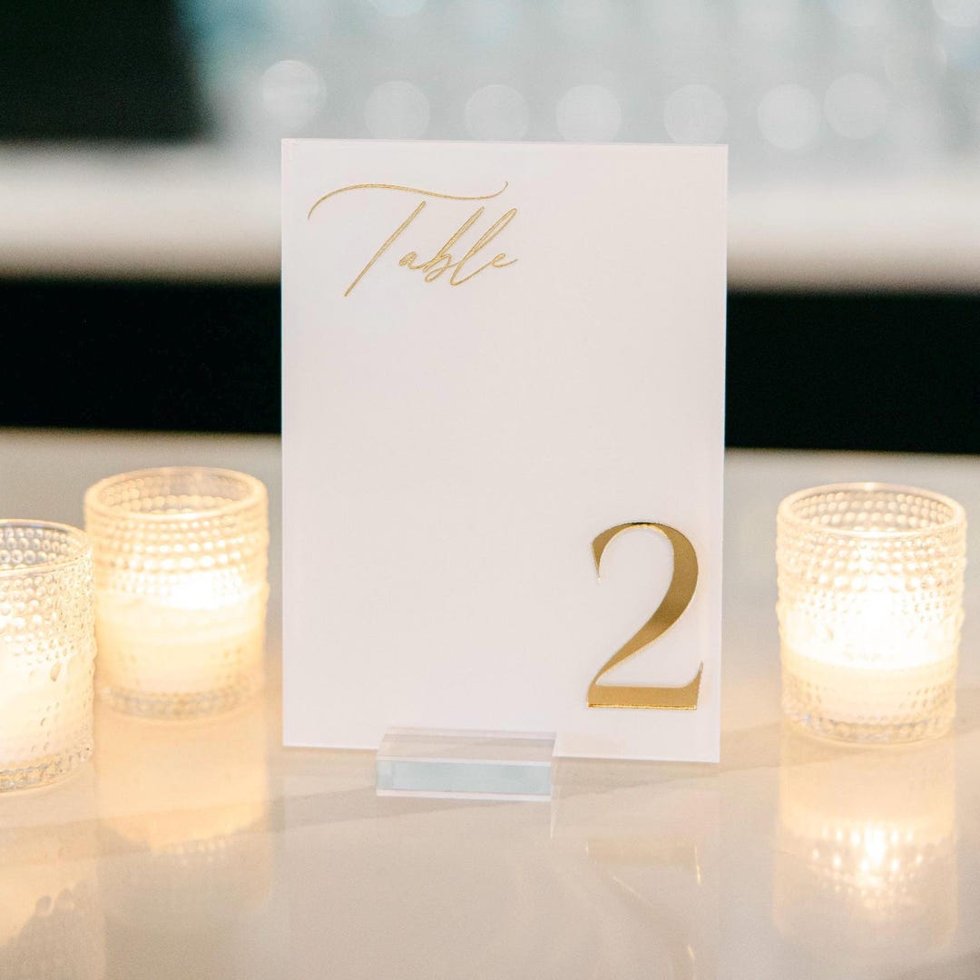 Acrylic Rectangle Table Numbers With Raised Text | Wedding Table ...