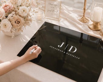 Alternative Wedding Guestbook With Raised Text | Custom Wedding Guestbook | Acrylic Wedding Guestbook | 3D Pop Out Text
