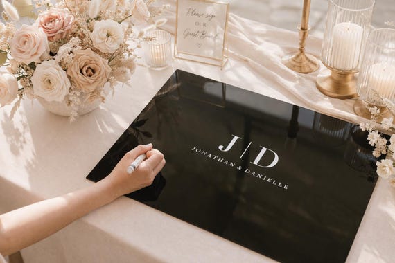 Alternative Wedding Guestbook With Raised Text | Custom Wedding Guestbook | Acrylic Wedding Guestbook | 3D Pop Out Text