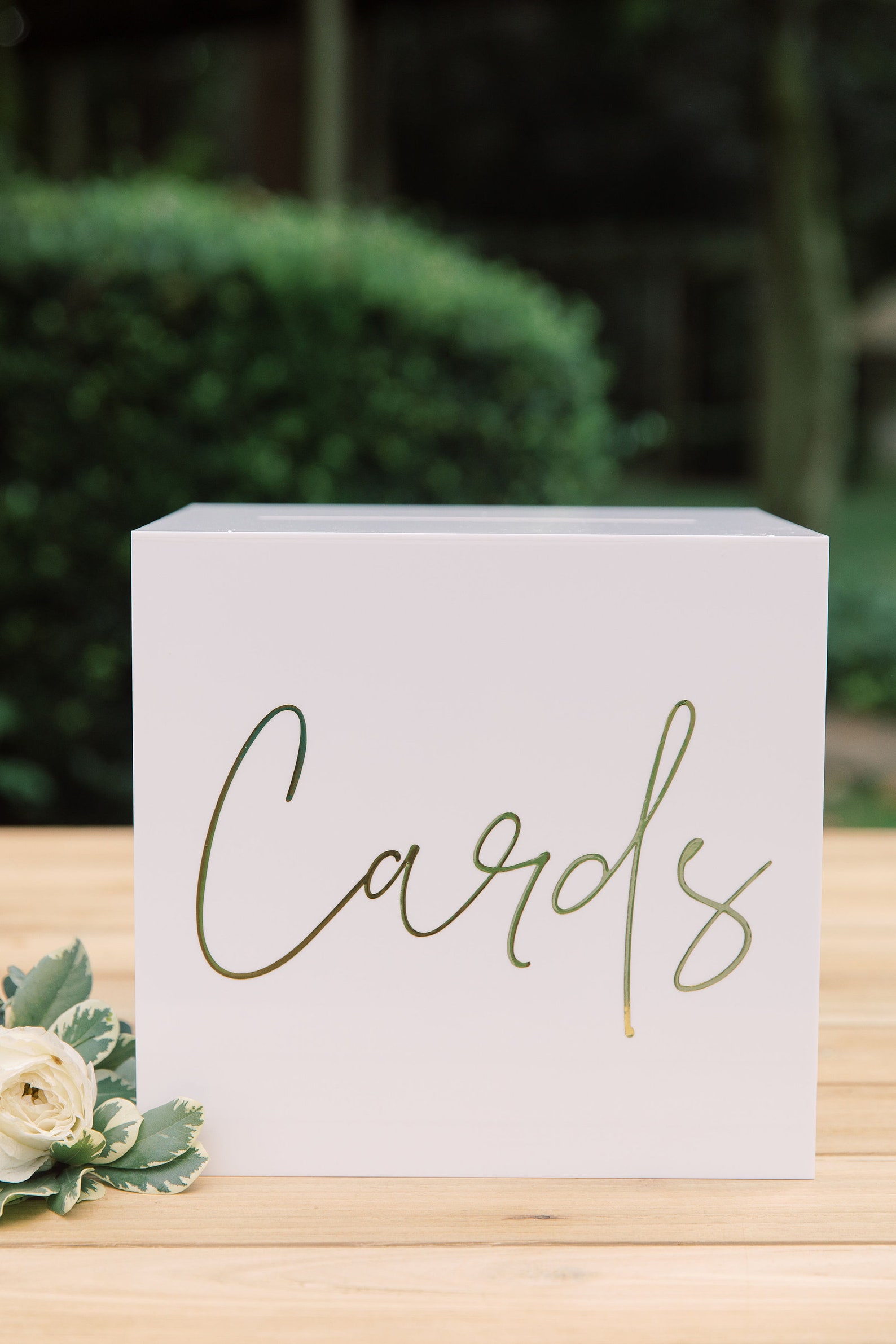 White Acrylic Card Box White Acrylic Card Box With Lock and Etsy