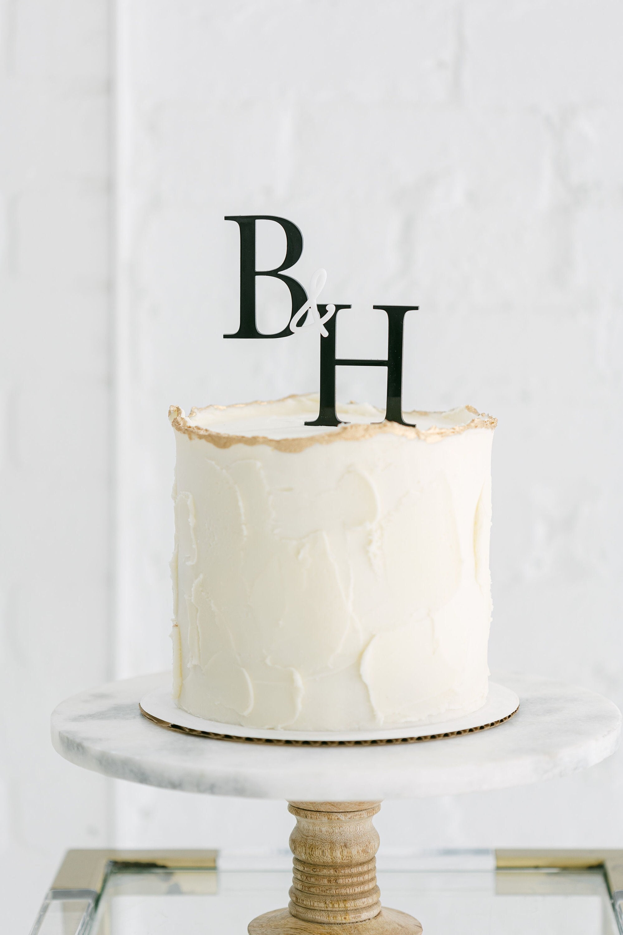 Acrylic Wedding Cake Topper | Personalized Wedding Cake Topper | Script Names Cake Topper | Modern Cake Topper | Initials Topper