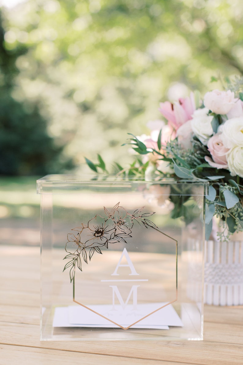 Personalized Wedding Card Box I Acrylic Card Box I Wedding Etsy