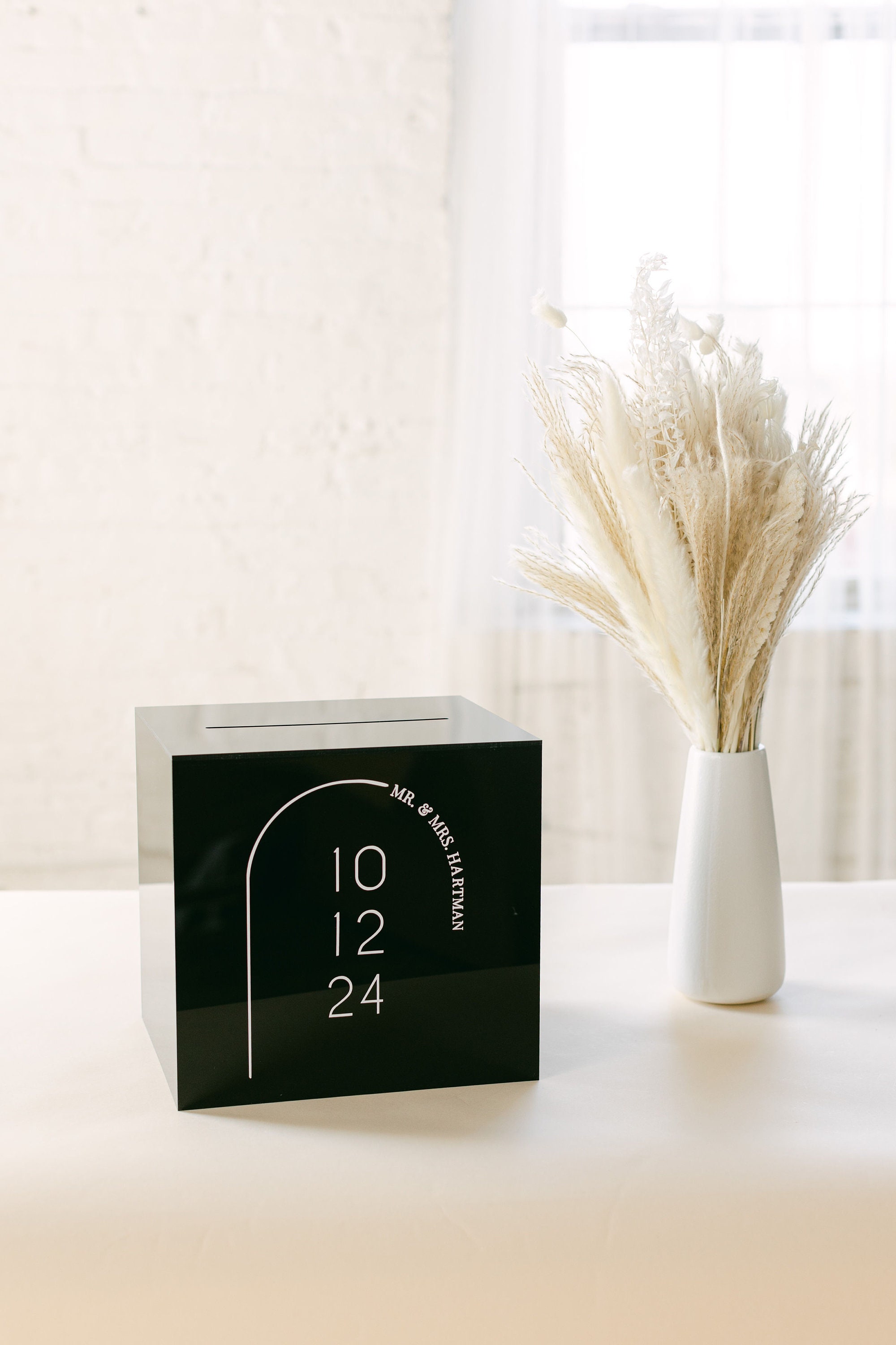 Lock & Key Black Acrylic Card Box I Acrylic Card Box I Wedding Etsy