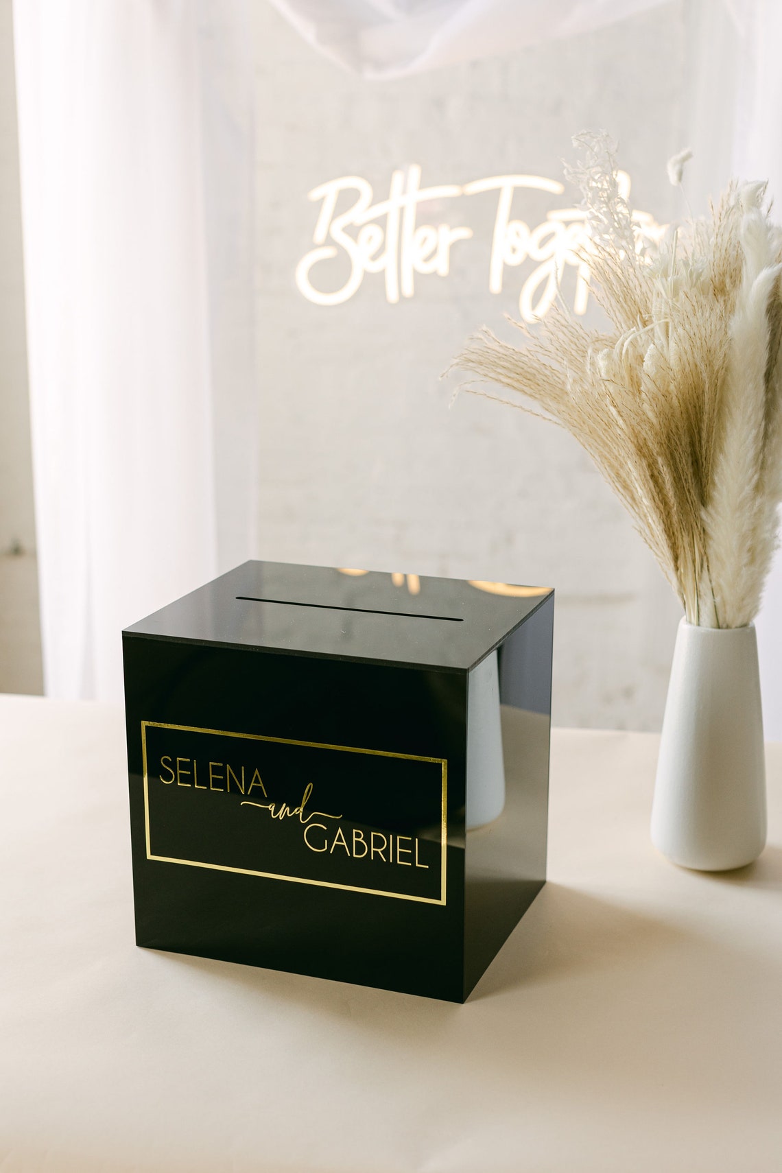 Lock & Key Black Acrylic Card Box I Acrylic Card Box I Wedding Etsy