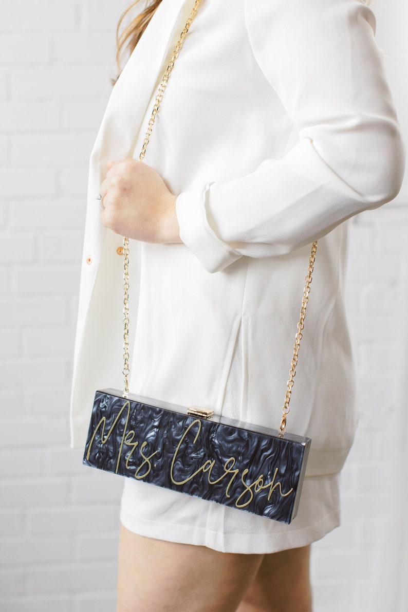 Custom Acrylic Clutch Personalized Clutch Bride Clutch Etsy