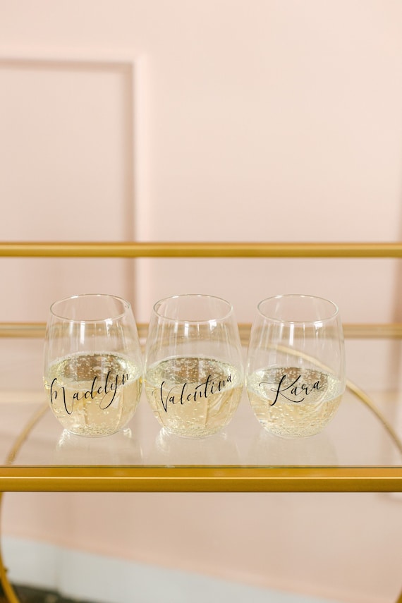 Personalized Stemless Wine Glass | Stemless Wine Glasses | Custom Stemless Wine Glass | Custom Wine Glass | Bridesmaid Gift
