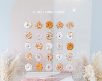 Custom Acrylic Donut Wall With Raised Text | Wedding Donut Bar | Donut Party | Donut Holder | Acrylic Donut Stand | 3D Pop Out Text