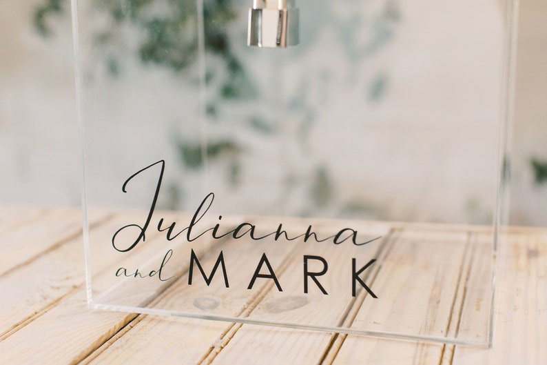Lock and Key Personalized Acrylic Card Box I Wedding Card Box Etsy