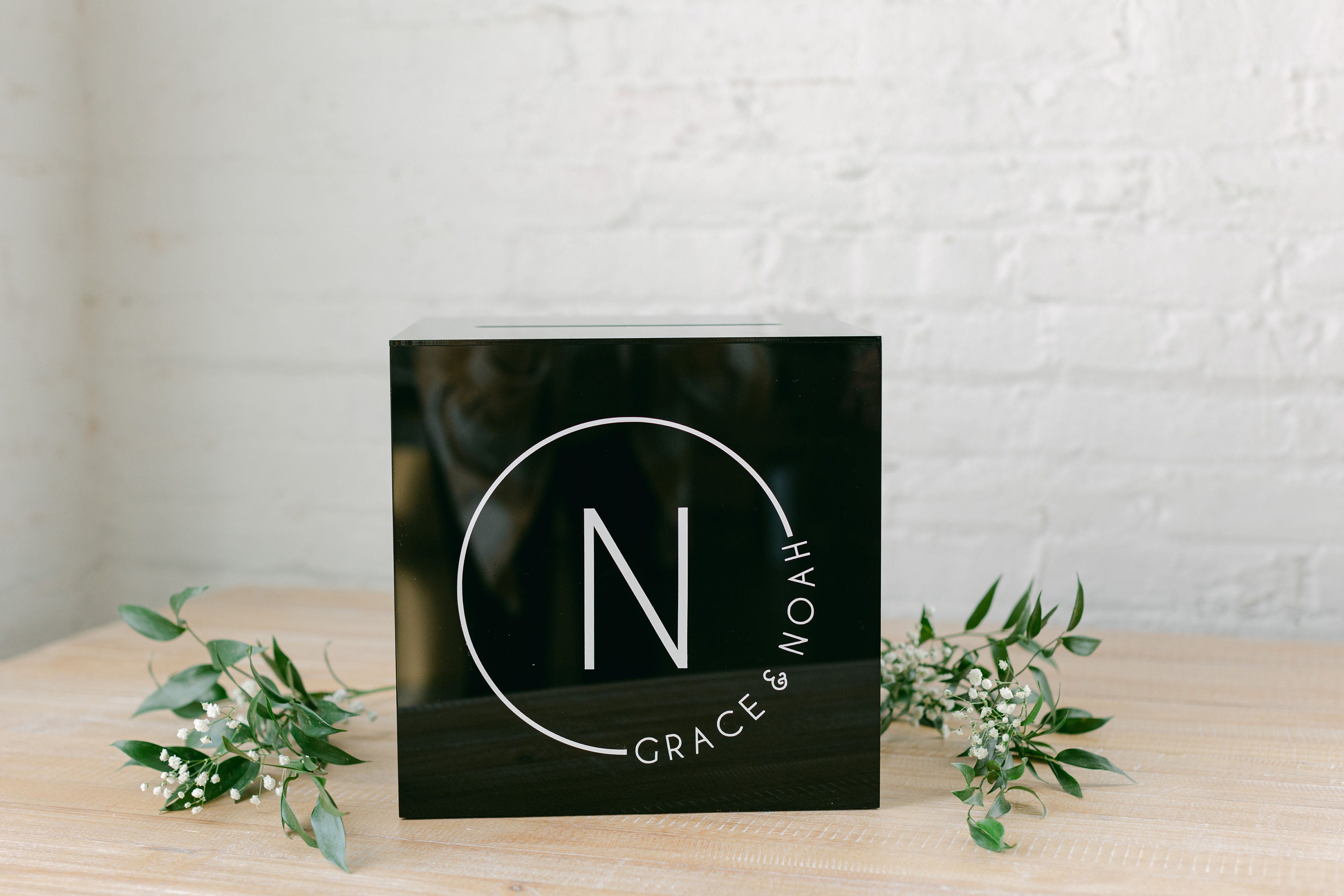 Lock & Key Black Acrylic Card Box I Acrylic Card Box I Wedding Etsy