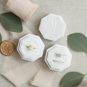 Achteckiges Ringkästchen | Benutzerdefinierte Hochzeit Ringbox | Verlobungsring Box | Doppelschlitz | Einzelsteckplatz | Moderne Ring Box | Personalisierte Ringbox
