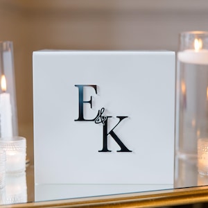 Acryl Card Box Mit Schloss und Schlüssel | Personalisierte Rahmer Text Kartenbox | 3D Pop-Out-Text | Flacher Vinyl-Aufkleber | Benutzerdefinierte Hochzeitsdekor