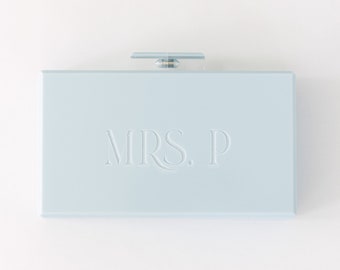 Custom Engraved Acrylic Clutch | Personalized Engraved Clutch | Bride Clutch | Mrs. Clutch | Acrylic Purse | Bride Accessory