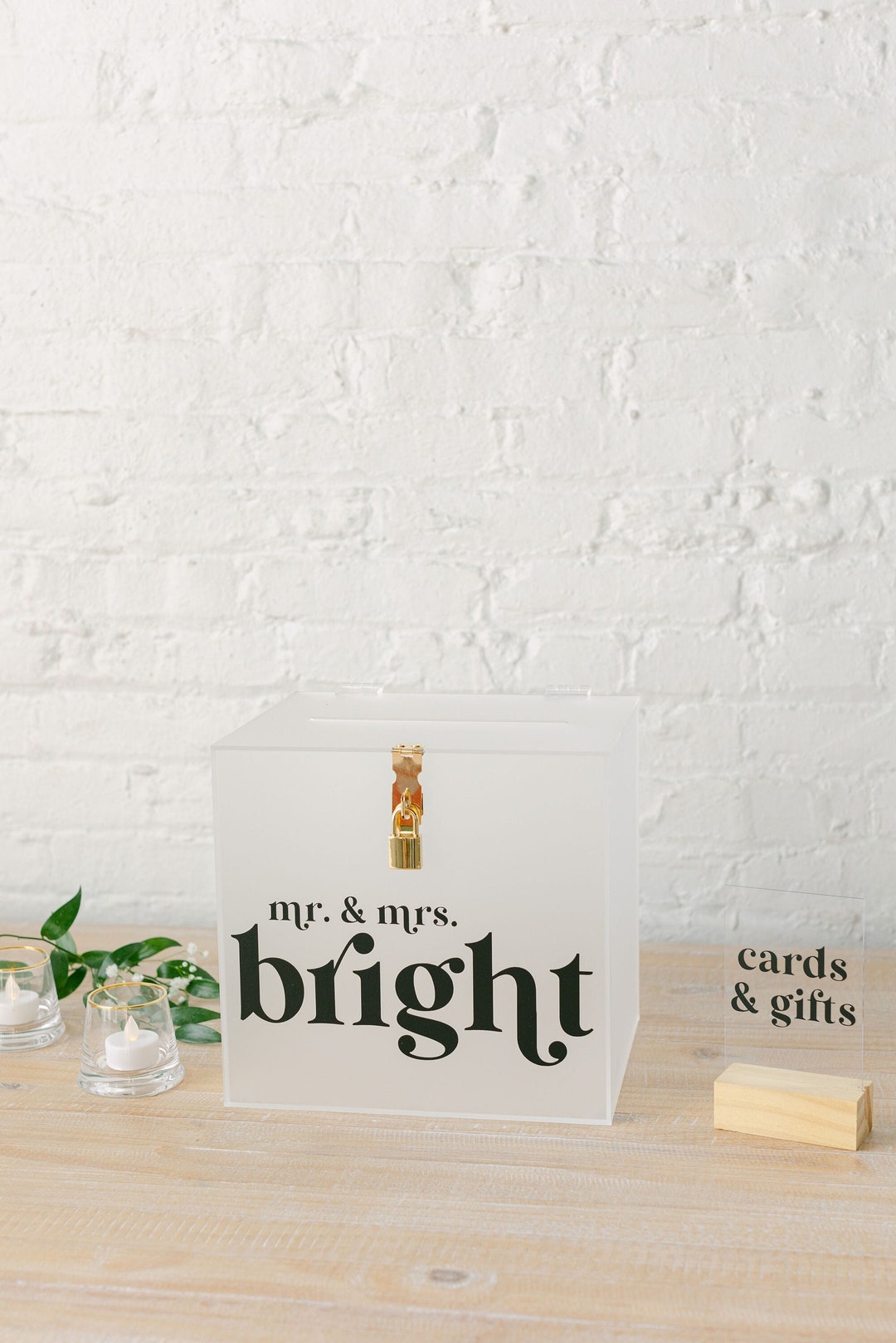 Frosted Acrylic Card Box I Wedding Card Box With Lock Custom Etsy