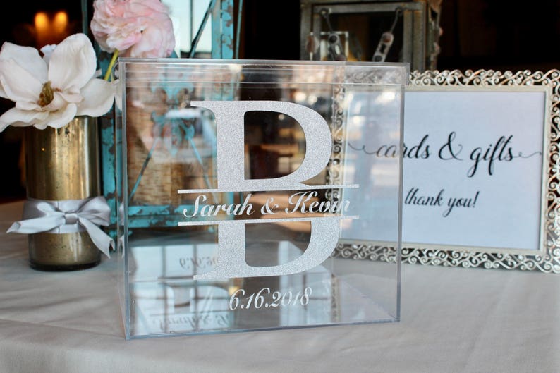 Personalized Wedding Card Box I Acrylic Card Box I Wedding image 0