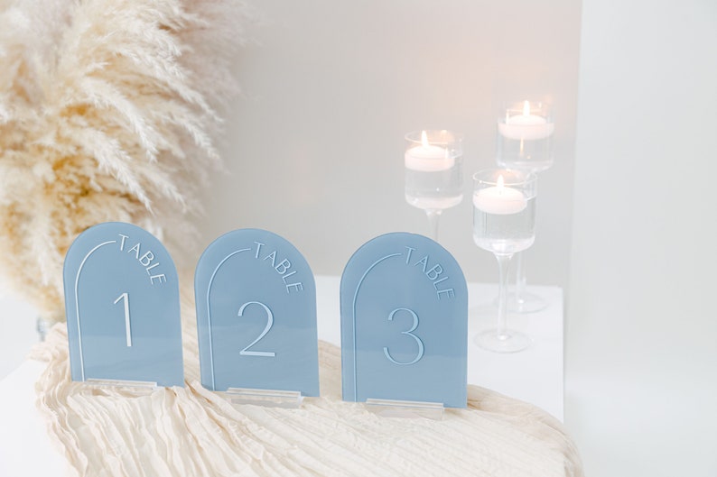 Painted Acrylic Arched Table Numbers Personalized Wedding Etsy