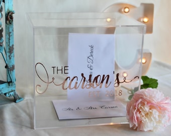 Personalized Wedding Card Box I Acrylic Card Box I Wedding Card Box with Lid | Wedding Money Box | Wedding Card Box | Wedding Card Holder |