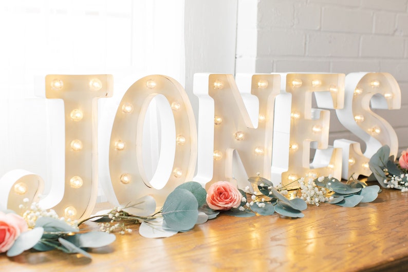 Wedding Marquee Lights Light up Names Wedding Lights Decor 12 Inch Marquee Letter Lights Personalized Name Light Light up Letters image 1