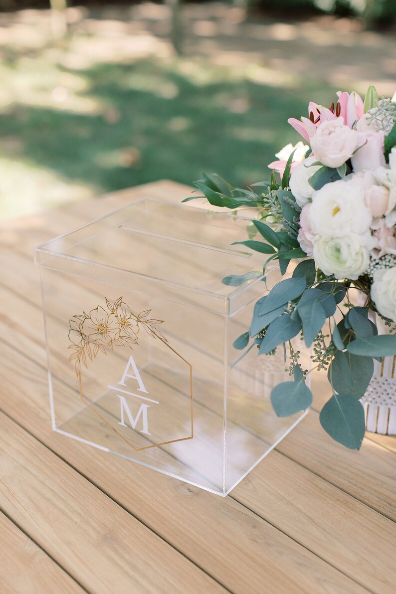Personalized Wedding Card Box I Acrylic Card Box I Wedding Etsy