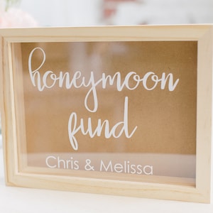 Personalized Honeymoon Fund Box Honeymoon Fund Box Honeymoon Gifts Wedding Money Box Rustic Honeymoon Fund Box Money Holder image 1