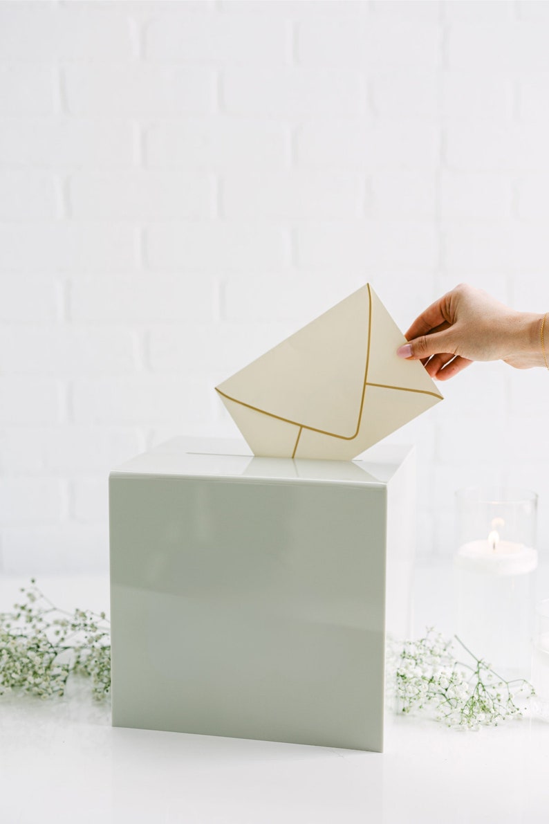 Acrylic Card Box With Lock + Key | Personalized Raised Text Card Box ...
