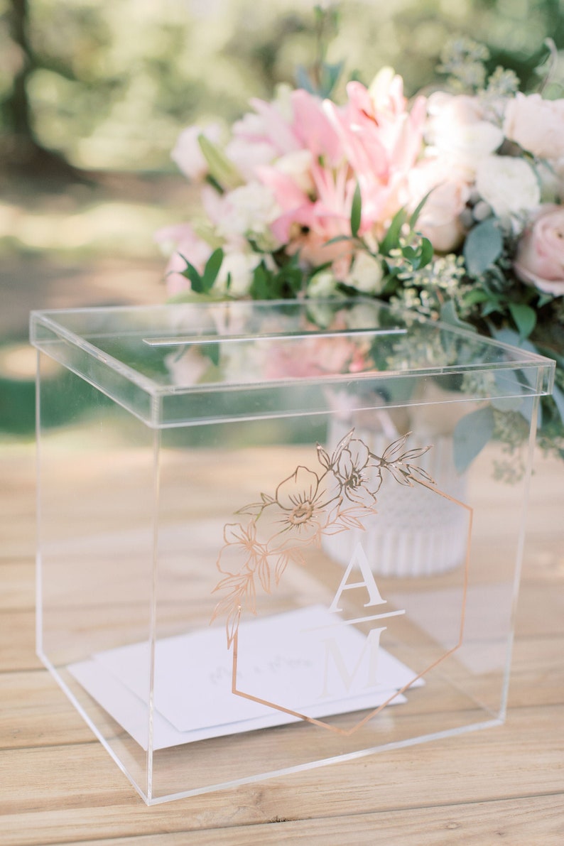 Personalized Wedding Card Box I Acrylic Card Box I Wedding Etsy