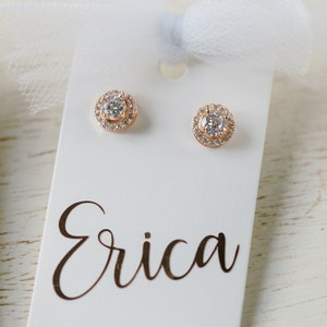 Bridesmaid Earrings Bridesmaid Gift Stud Earrings Rose Gold Earrings Gold Earrings Silver Earrings Stud Earrings Jewelry image 6