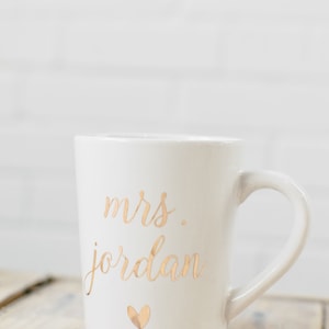 Personalized Coffee Mug Mrs. Mug Engagement Gift Custom Coffee Mug Bride to be Coffee Mug Bride Mug White Coffee Mug image 3