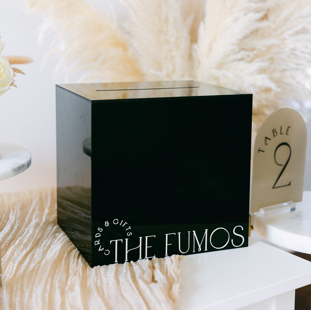 Black Acrylic Card Box I Acrylic Card Box With Lock and Key I Etsy