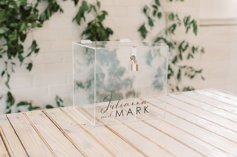 Lock and Key Personalized Acrylic Card Box I Wedding Card Box Etsy