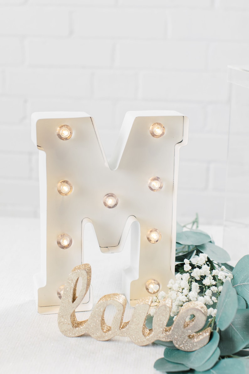 Wedding Marquee Lights Light up Names Wedding Lights Decor 12 Inch Marquee Letter Lights Personalized Name Light Light up Letters image 3