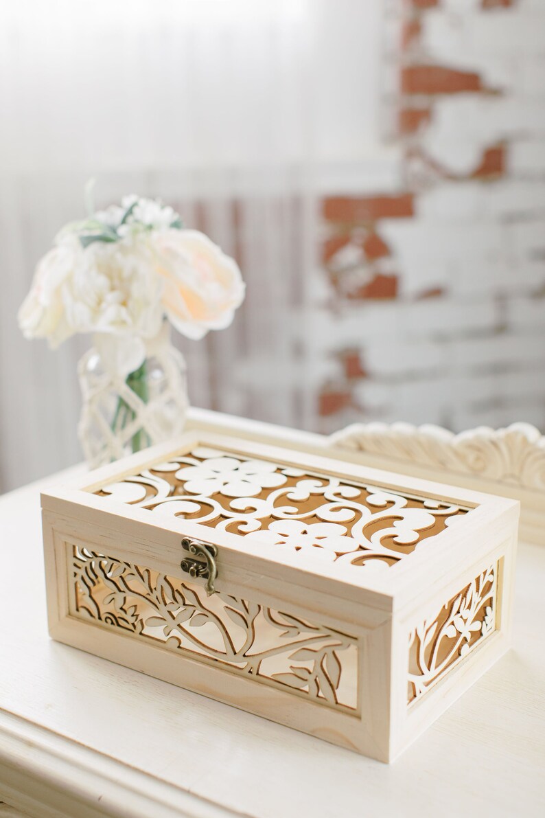 Laser Engraved Wood Keepsake Box Wedding Keepsake Box Etsy