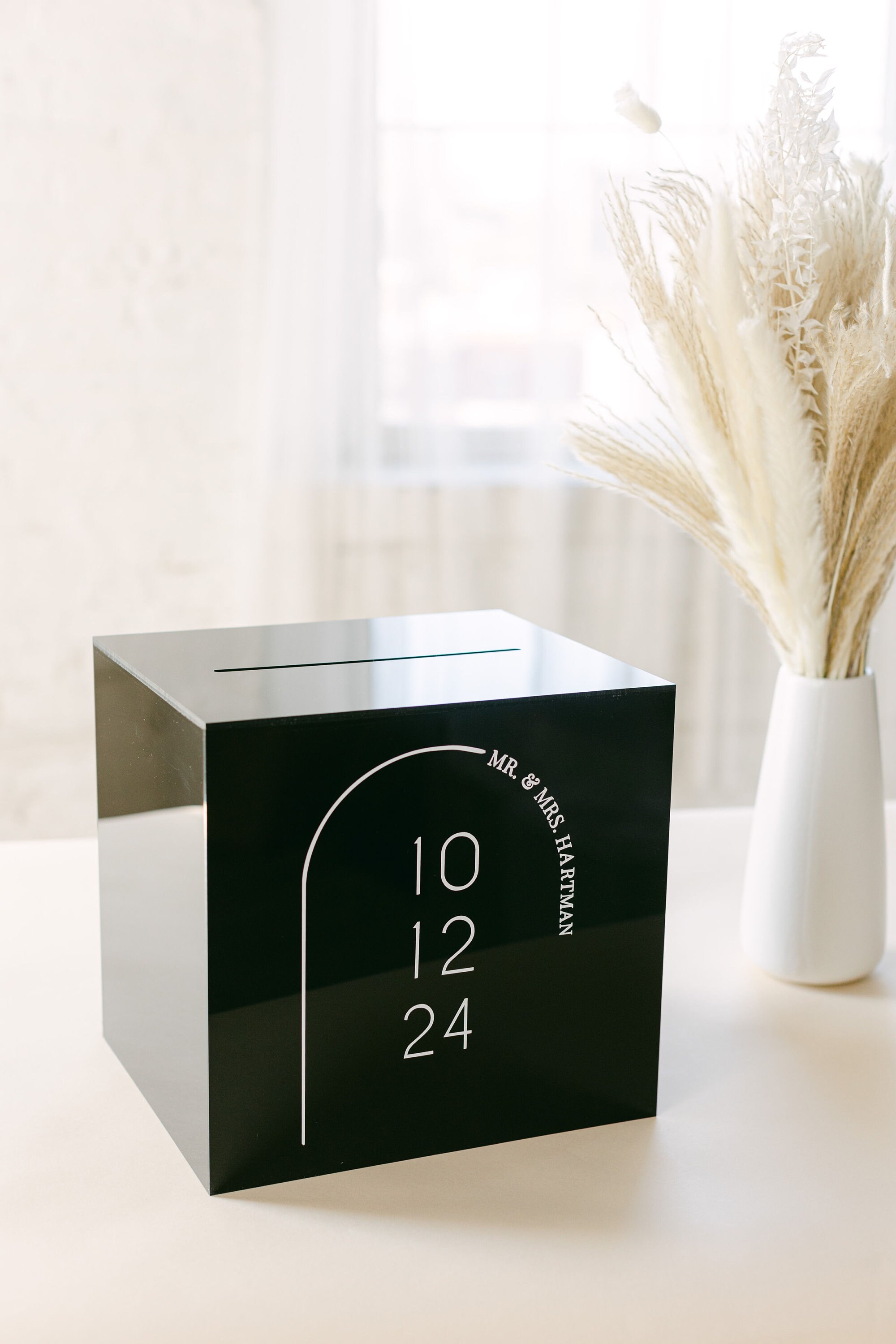 Lock & Key Black Acrylic Card Box I Acrylic Card Box I Wedding Etsy