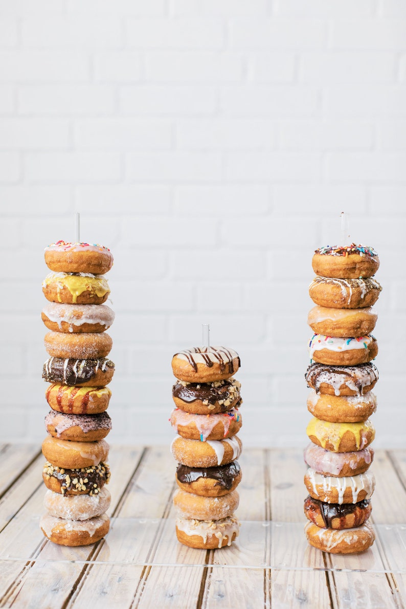 Clear Acrylic Donut Stands Donut Bar Donut Party Donut Holder Donut Wall Breakfast Bar Wedding Donut Stands image 2