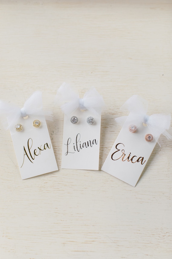 Bridesmaid Earrings | Bridesmaid Gift | Stud Earrings | Rose Gold Earrings | Gold Earrings | Silver Earrings |  Stud Earrings | Jewelry